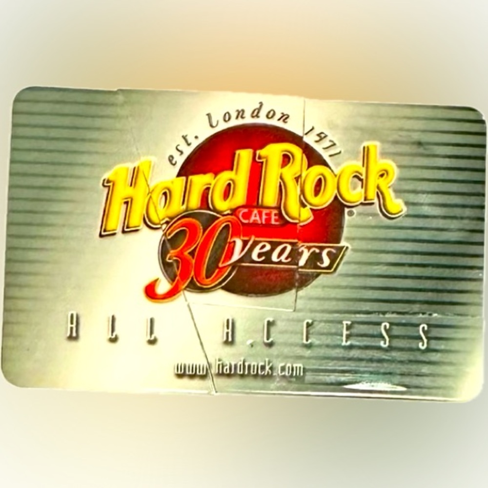 VTG RARE 2001 HARD ROCK CAFE 30 YEARS ALL ACCESS CARD LAS VEGAS CASINO PLAYERS